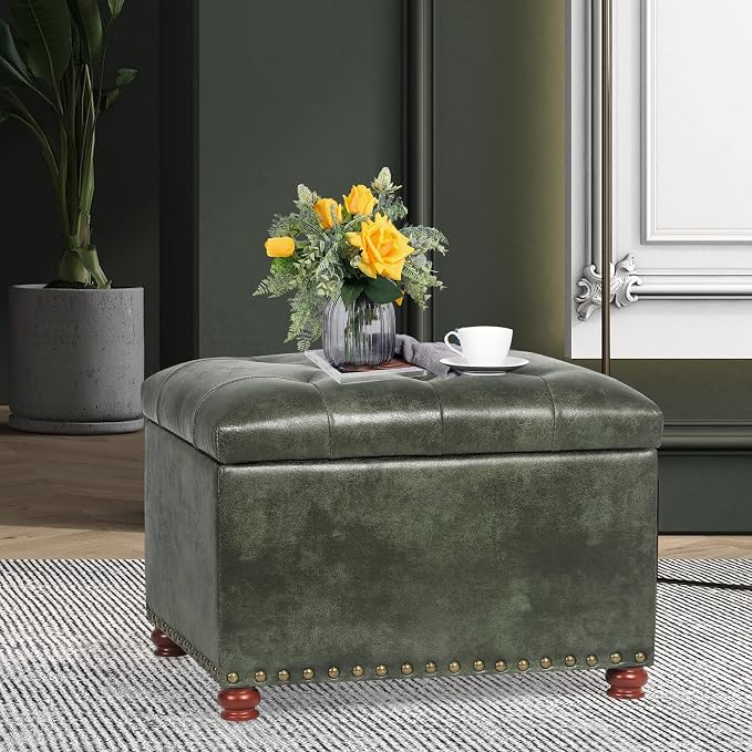 Joveco Storage Ottoman Rectangular Tufted Upholstered Ottomans - Image 7