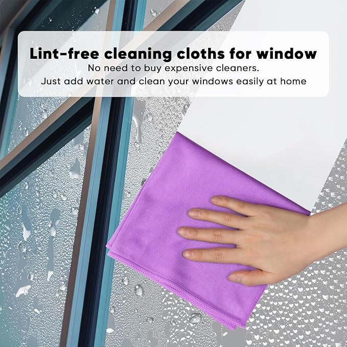 HOMEXCEL Microfiber Glass Cleaning Cloths 6 PK, Lint Free Streak Free, Reusable - Image 2