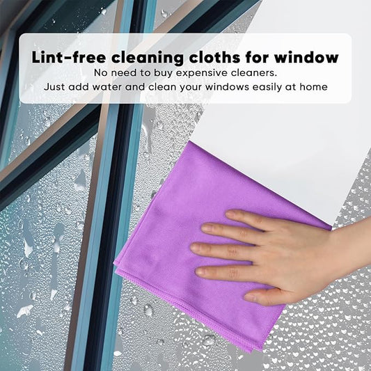 HOMEXCEL Microfiber Glass Cleaning Cloths 6 PK, Lint Free Streak Free, Reusable - Image 2