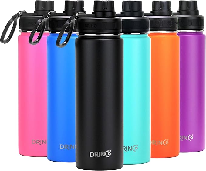 Drinco Stainless Steel Water Bottle Spout Lid Vacuum Insulated Double Wall by Drinco