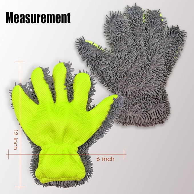 2-Pack Car Wash Mitt, Microfiber Scratch Free Auto Detailing Supplies - Image 3