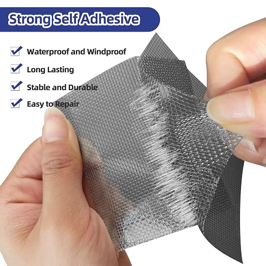 KING MOUNTAIN 10 Sheets Black Window Repair Patches, 58 in Repair Kit - Image 2