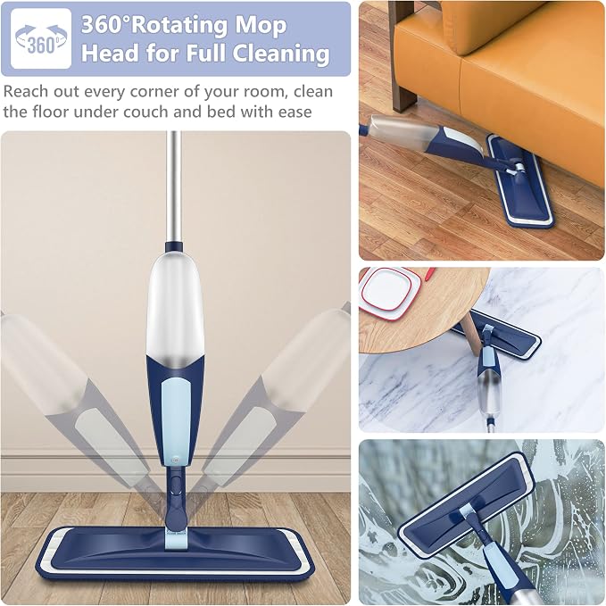 Spray Mops for Floor Cleaning, TRAV-ROUND Microfiber Wood Floor Mop - Image 3