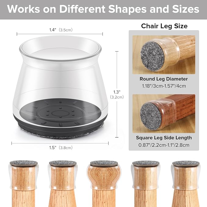 24PCS Upgraded Silicone Chair Leg Floor Protectors - Image 2