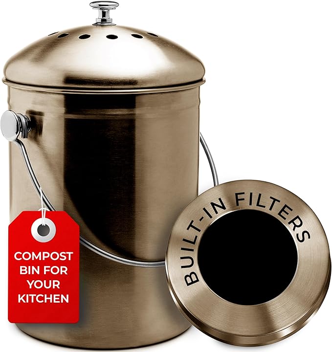 EPICA Countertop Compost Bin Kitchen | 1.3 Gallon | Odorless Composting Bin by Epica
