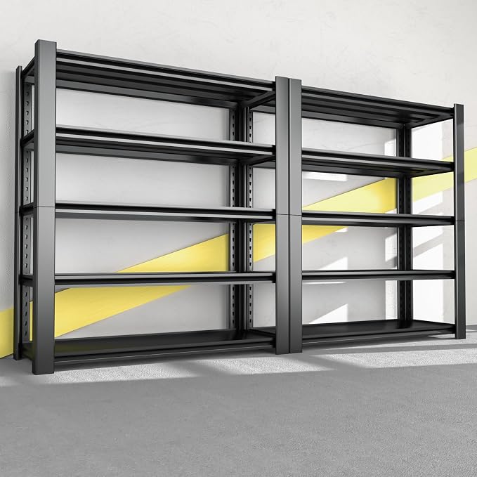 5-Tier Garage Shelving Heavy Duty, 3000 LBS Capacity Metal Storage Rack 76" H x by Nexvrtau