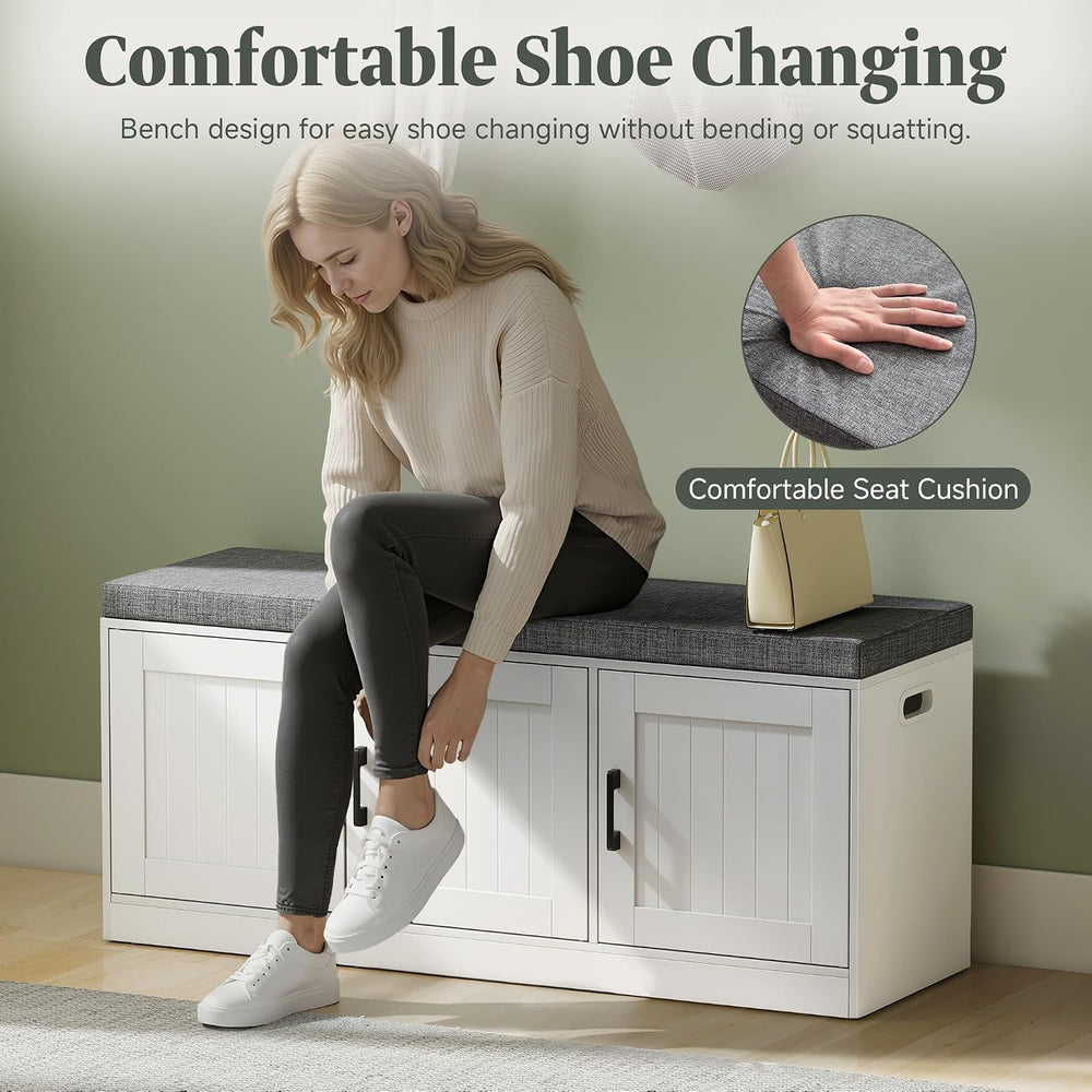 Turosur Shoe Storage Bench for Entryway with Padded Seat