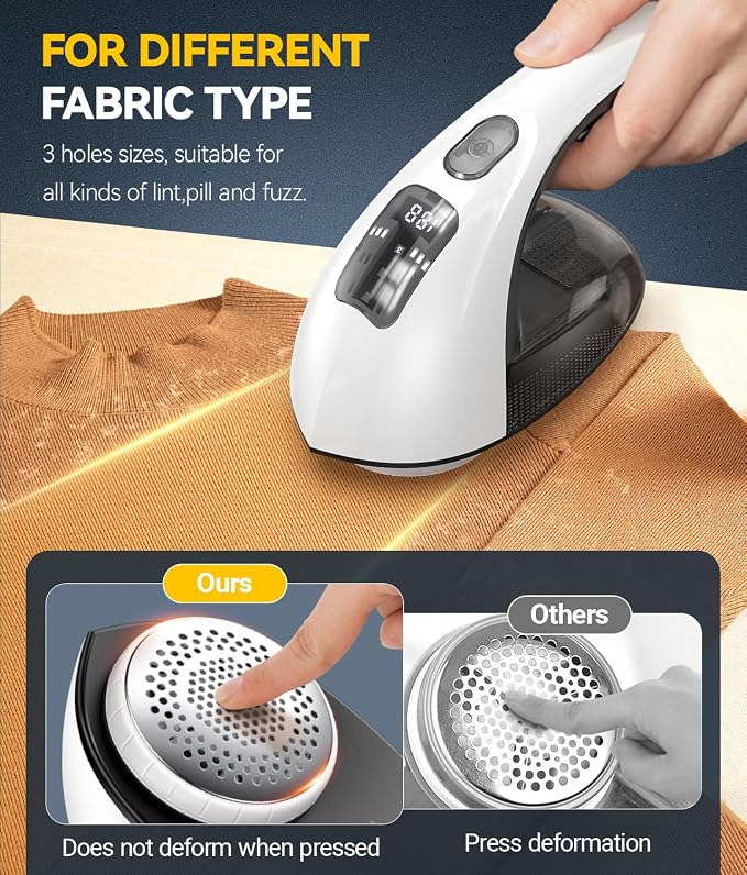 Rechargeable Fabric Shaver and Lint Remover, 3-Speed Adjustable Sweater Shaver - Image 5