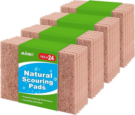 AIDEA Non-Scratch Natural Scouring Pads, Dish Scrubber Pads by AIDEAHOME