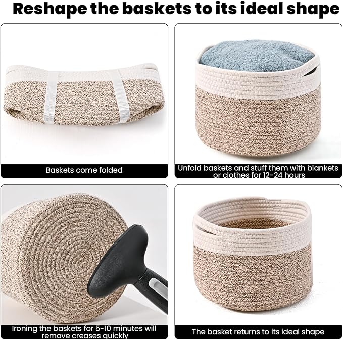 Small Storage Baskets for Organizing, Organizer Baskets for Shelves, Small - Image 7