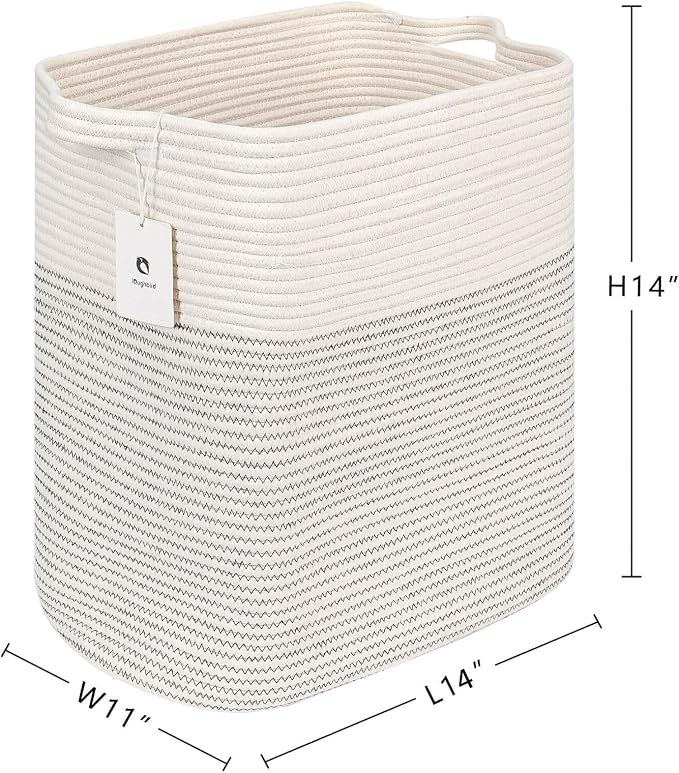 Storage Baskets for Clothes Fabric Cotton Rope Storage Basket bins - Image 6