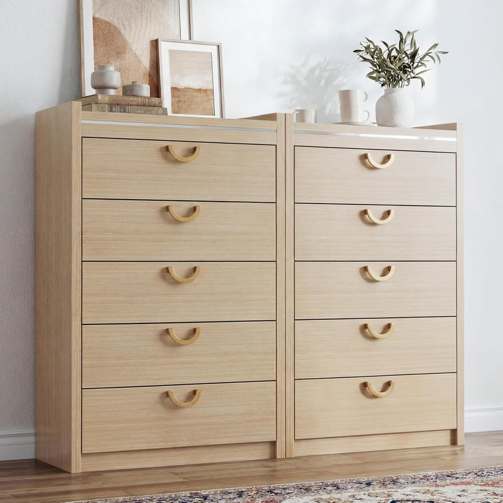 Gyfimoie 5 Drawer Dresser for Bedroom, 46.4" Tall Modern Chest of Drawer...