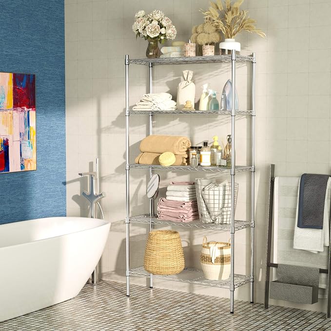 Auslar 5-Shelf Storage Shelves Heavy Duty 5 Tiers Standing Large Shelving Units - Image 2