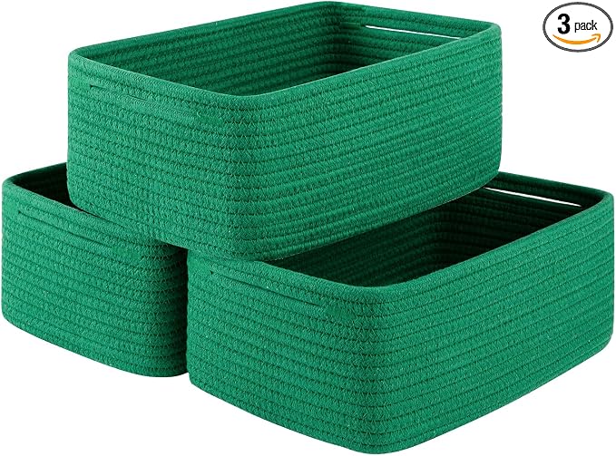 3 Pack Small Storage Baskets for Organizing, Cute Woven Decorative Gift Baskets by OIASKET