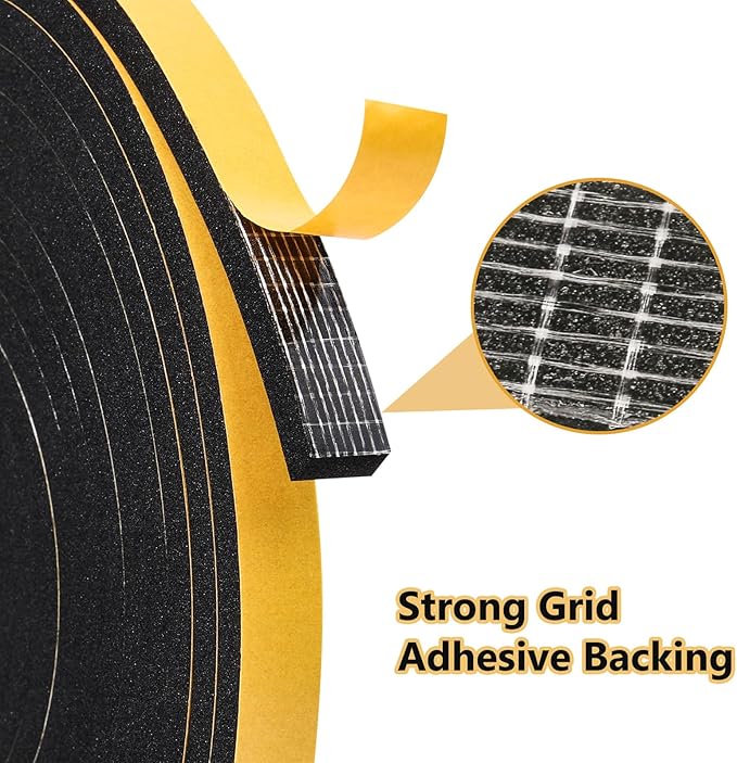 32Feet Weather Stripping Seal for Door Window, High Density Foam Tape, - Image 3