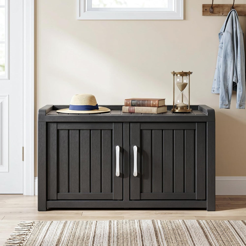 ROJIK Shoe Cabinet Waterproof UV-Resistant,Storage Bench Indoor Outdoor with ...