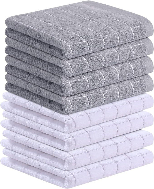 Homaxy 100% Cotton Terry Kitchen Towels, Checkered Designed, Soft and Super by Homaxy