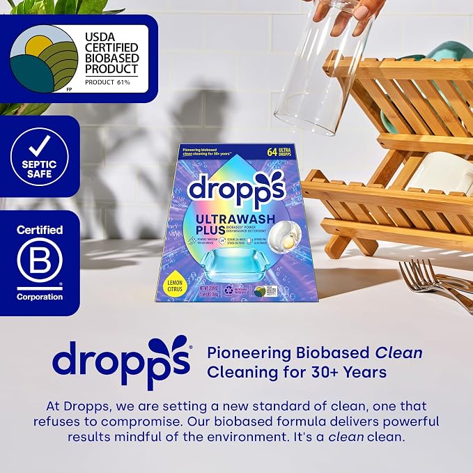 Dropps UltraWash Plus Dishwasher Detergent, Lemon Citrus - Image 6