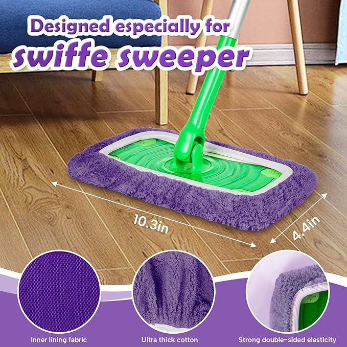 6 Pack Reusable Microfiber Mop Pads Compatible - Image 3