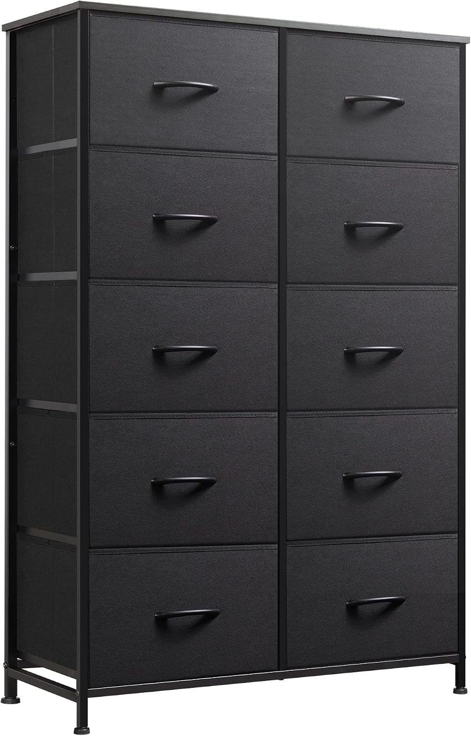 WLIVE Tall Dresser for Bedroom with 10 Drawers, Black