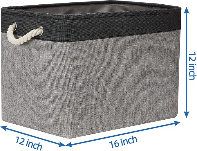 Temary Large Storage Baskets 2 Pack Cloth Basket - Image 2