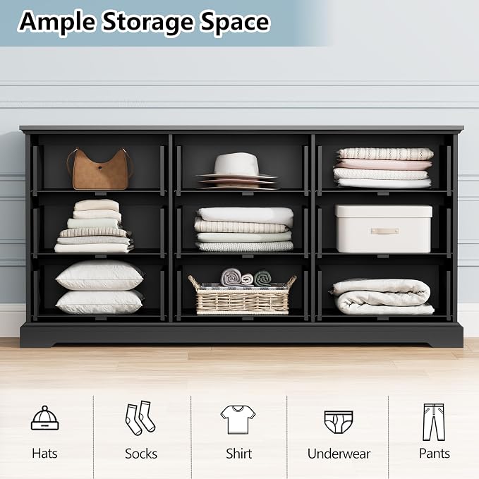 9 Drawer Dresser for Bedroom, Rustic Farmhouse Dresser - Image 4