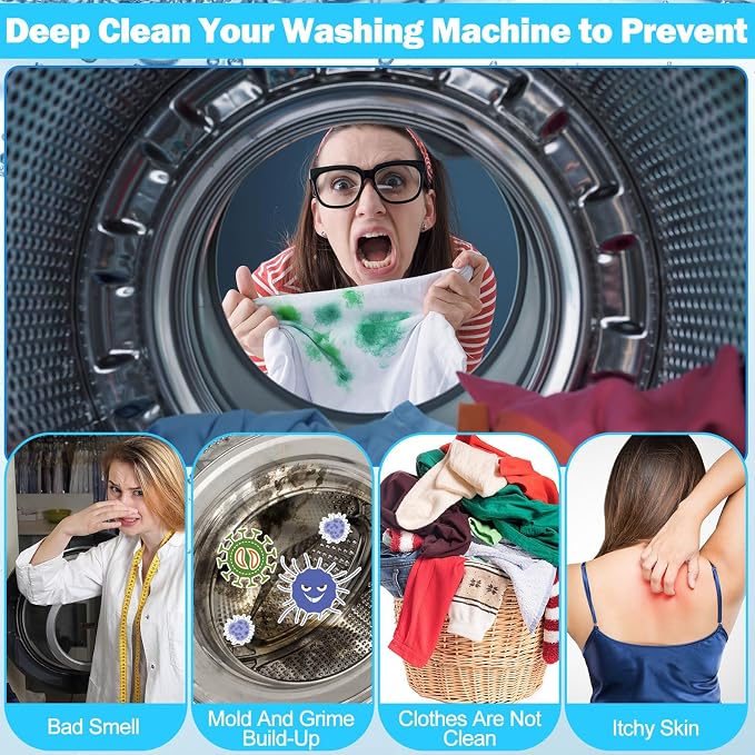 150 Pcs Washing Machine Cleaner Washing Machine Tablets Deep Cleaner Tablets - Image 4