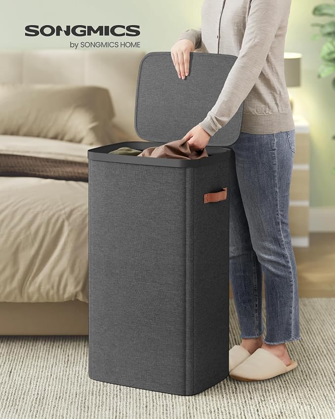 SONGMICS Laundry Basket, 26.4 Gal. Laundry Hamper, Easy Assembly,