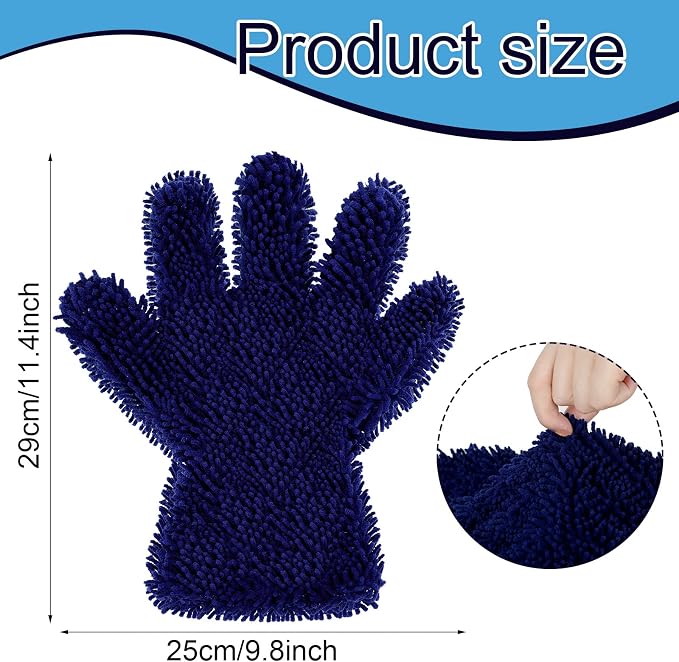 Ferraycle 2 Packs Car Wash Mitt 5 Finger Microfiber Wash Mitts Auto Car Dusting - Image 3