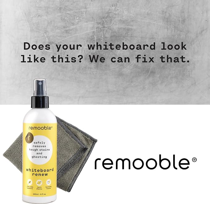Remooble Dry Erase Whiteboard Cleaner Spray & Microfiber Cleaning Cloth - Image 7