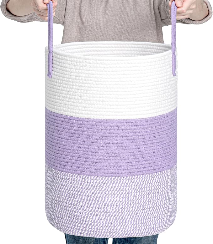 CLHMILY&Z 40L Laundry Basket Round Storage Rope Basket by ClhmilyZ