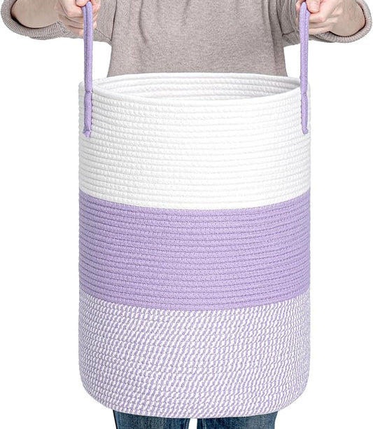 CLHMILY&Z 40L Laundry Basket Round Storage Rope Basket by ClhmilyZ
