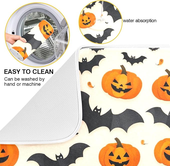 Halloween Black Bat Dish Drying Mat - Image 2