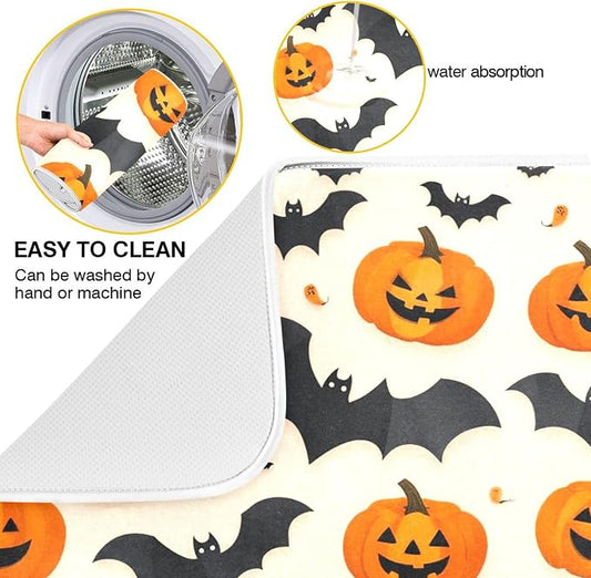Halloween Black Bat Dish Drying Mat - Image 2
