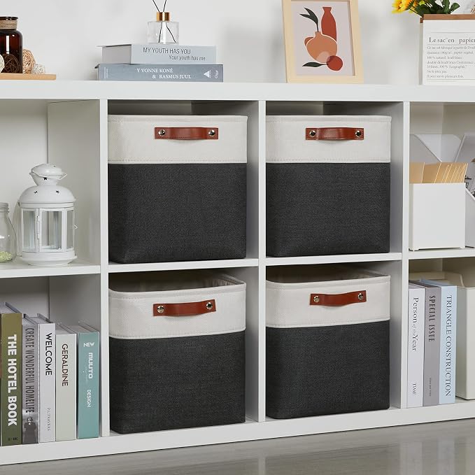 DULLEMELO Set Of 4 Cube Storage Bins, Fabric Storage Basket - Image 7