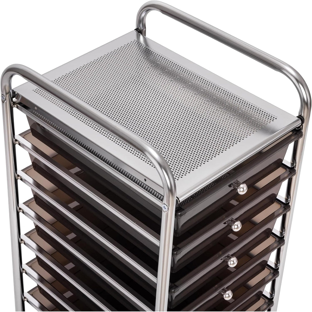 Seville Classics Rolling Utility Organizer Storage Cart, for Home Office, Sch...