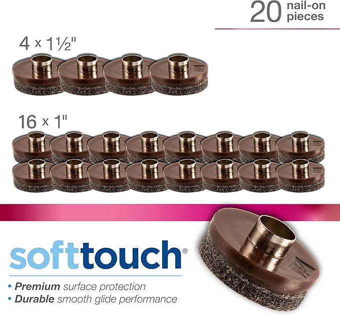 Nail-on, Heavy Duty Felt Pads for Wood Furniture and Hard Surfaces Value Pack - Image 4