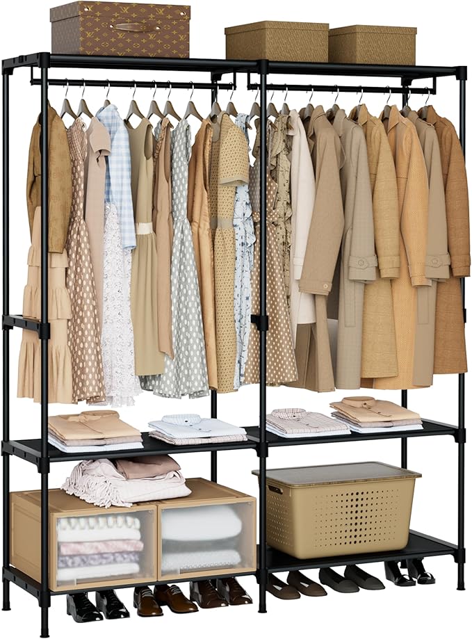 Clothes Rack, Portable Closet, 54.3 Inch Large Capacity Wardrobe Closet by Unknown