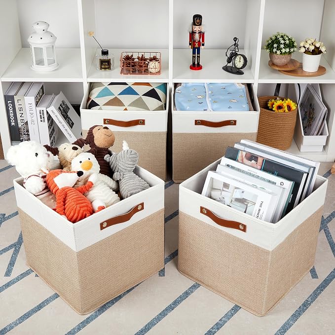 HNZIGE Fabric Baskets for Organizing 13x13 Storage Cubes, Cloth Storage Bins - Image 4