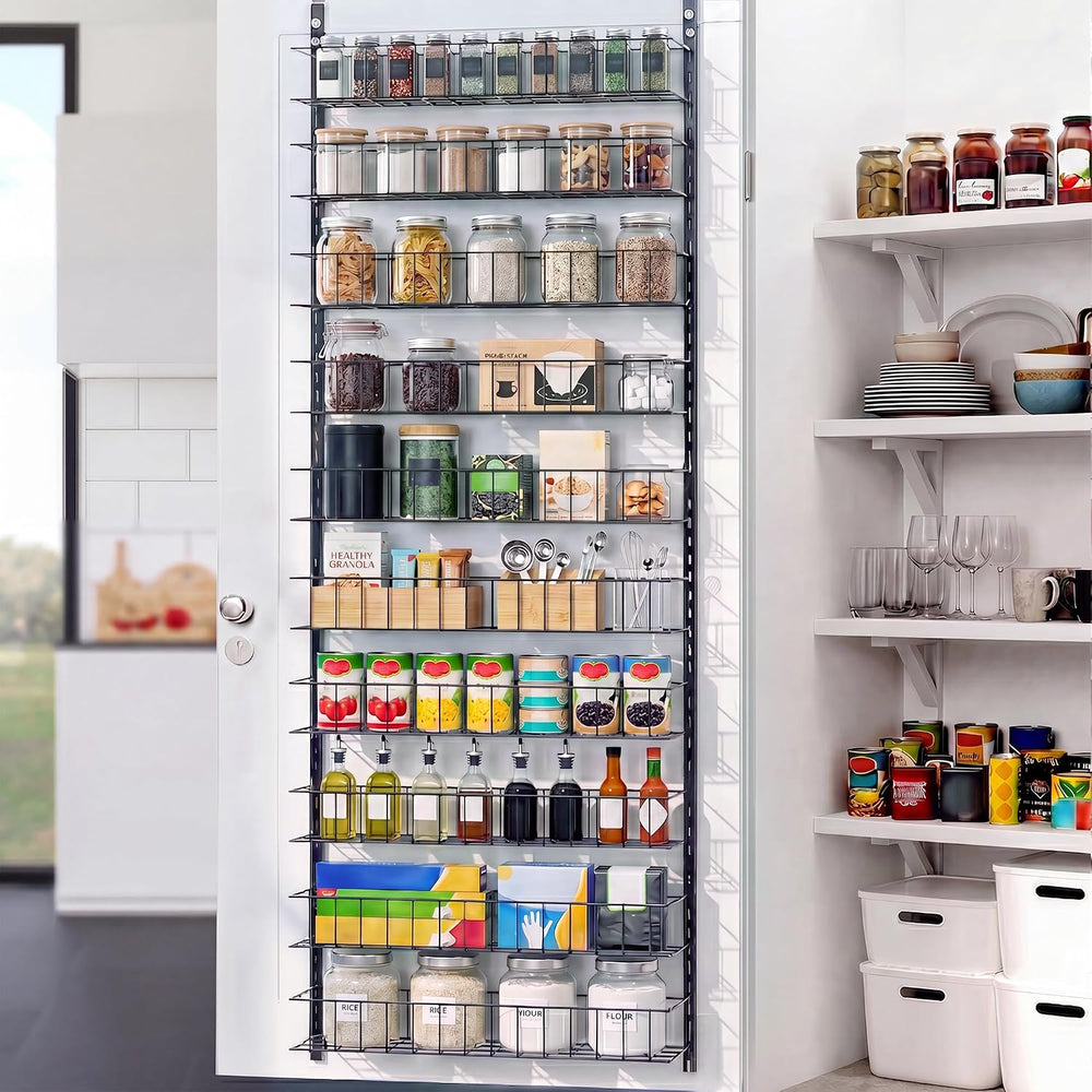 ElegantArray 10-Tier Pantry Door Organizer, Black