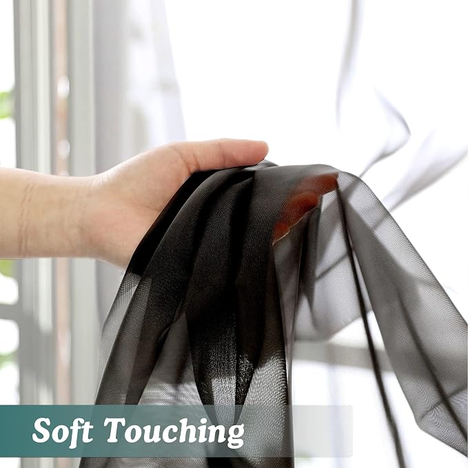 Chyhomenyc 2 Panels Extra Long Sheer Window Curtains 120 Inches Length - Image 6