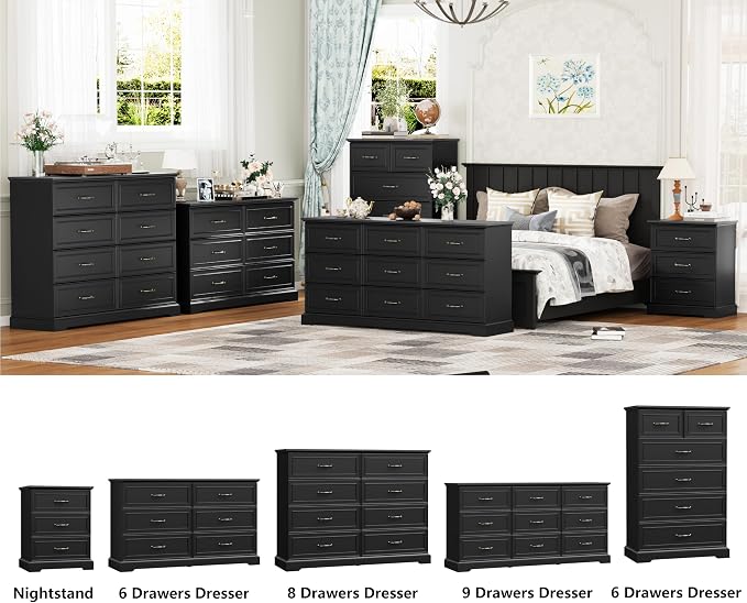 7 Drawer Dresser for Bedroom, Rustic Farmhouse Dresser - Image 7