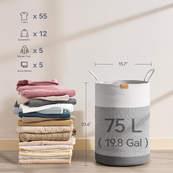 Laundry Hamper 75L, Large Laundry Basket - Image 6