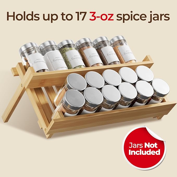 MUDEELA Bamboo Spice Rack Organizer - Image 3
