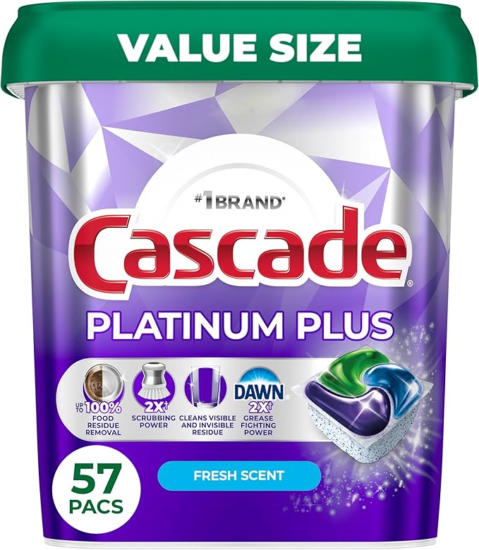 Cascade Platinum Plus Dishwasher Pods, Dishwasher Detergent, Dish Detergent Soap by Cascade