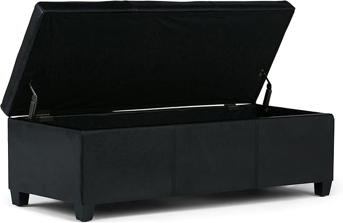 SIMPLIHOME Avalon 48 inch Wide Contemporary Rectangle Storage Ottoman Bench in - Image 4