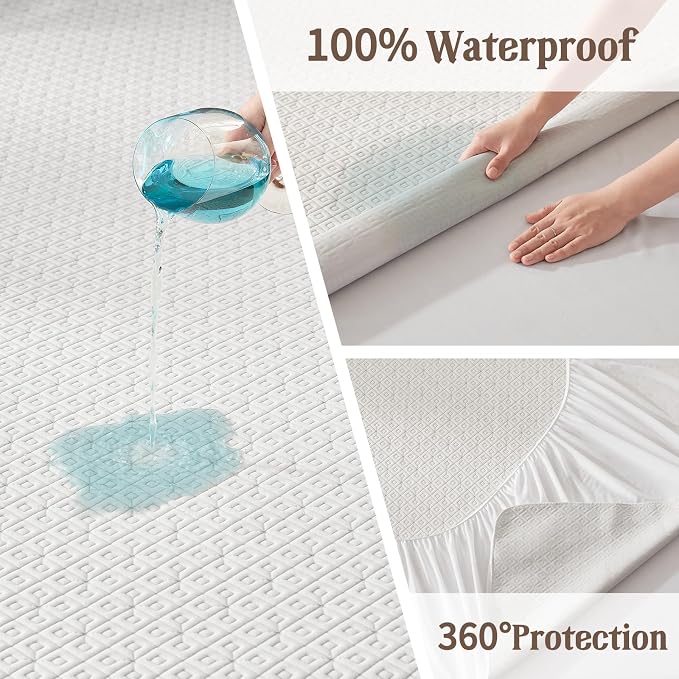 BEDLORE Full Size Mattress Protector, Waterproof Noiseless Mattress Cover - Image 4