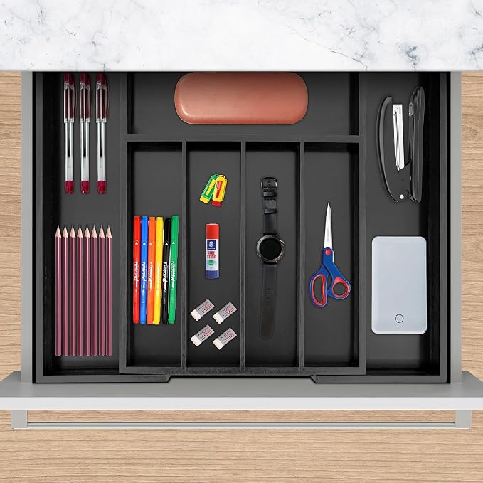VaeFae Bamboo Drawer Organizer, Expandable Silverware Drawer Organizer - Image 6
