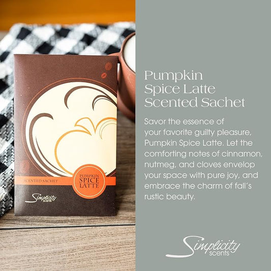 Pumpkin Spice Latte Scented Sachets Pack of 6, Fall & Winter - Image 2