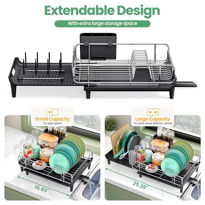 Expandable Dish Drying Rack, Foldable Dish Rack - Image 2